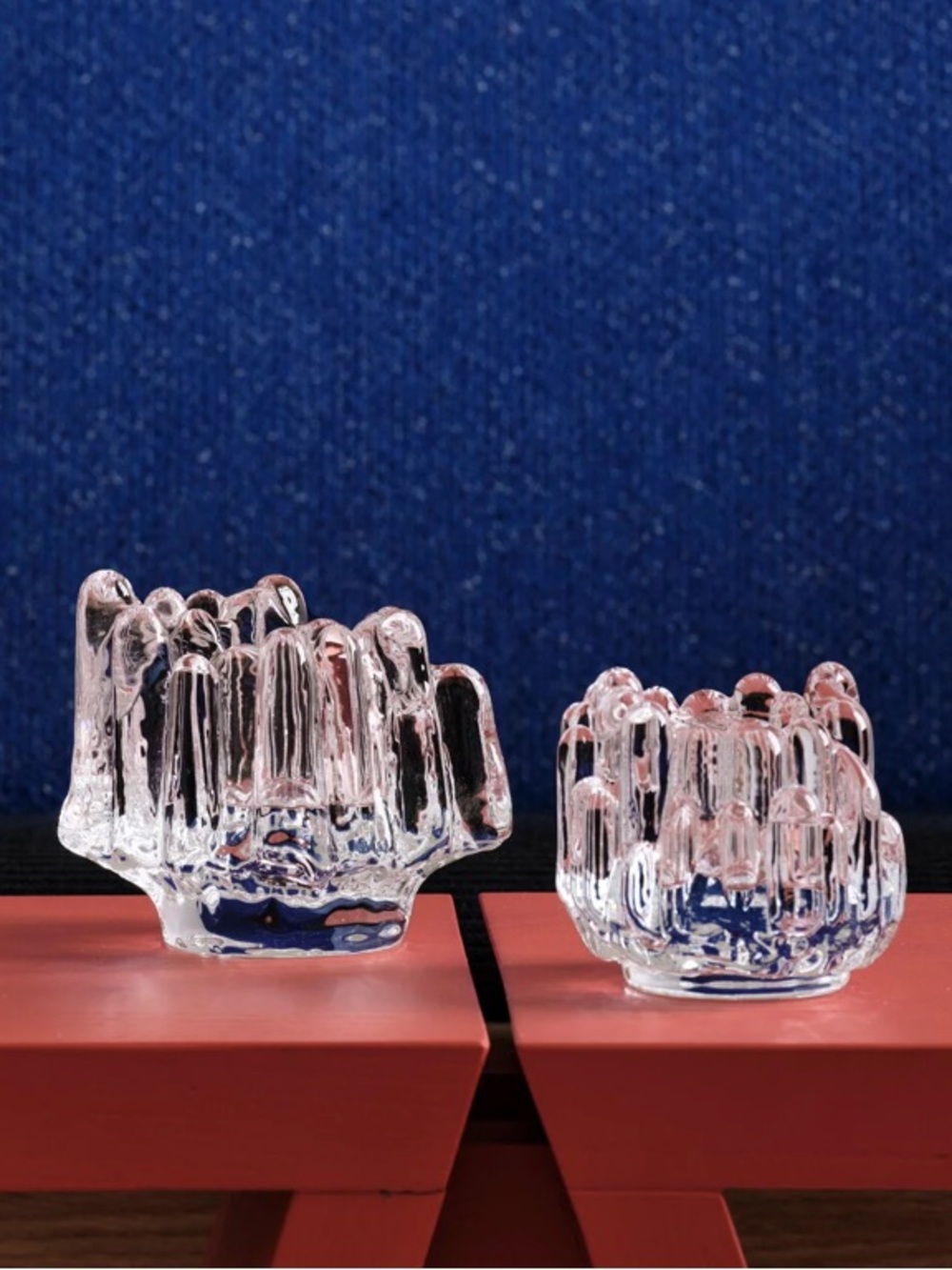 Kosta Boda Polar Glass Votive Candle Holder – Sculptural Ice-Look Scandinavian